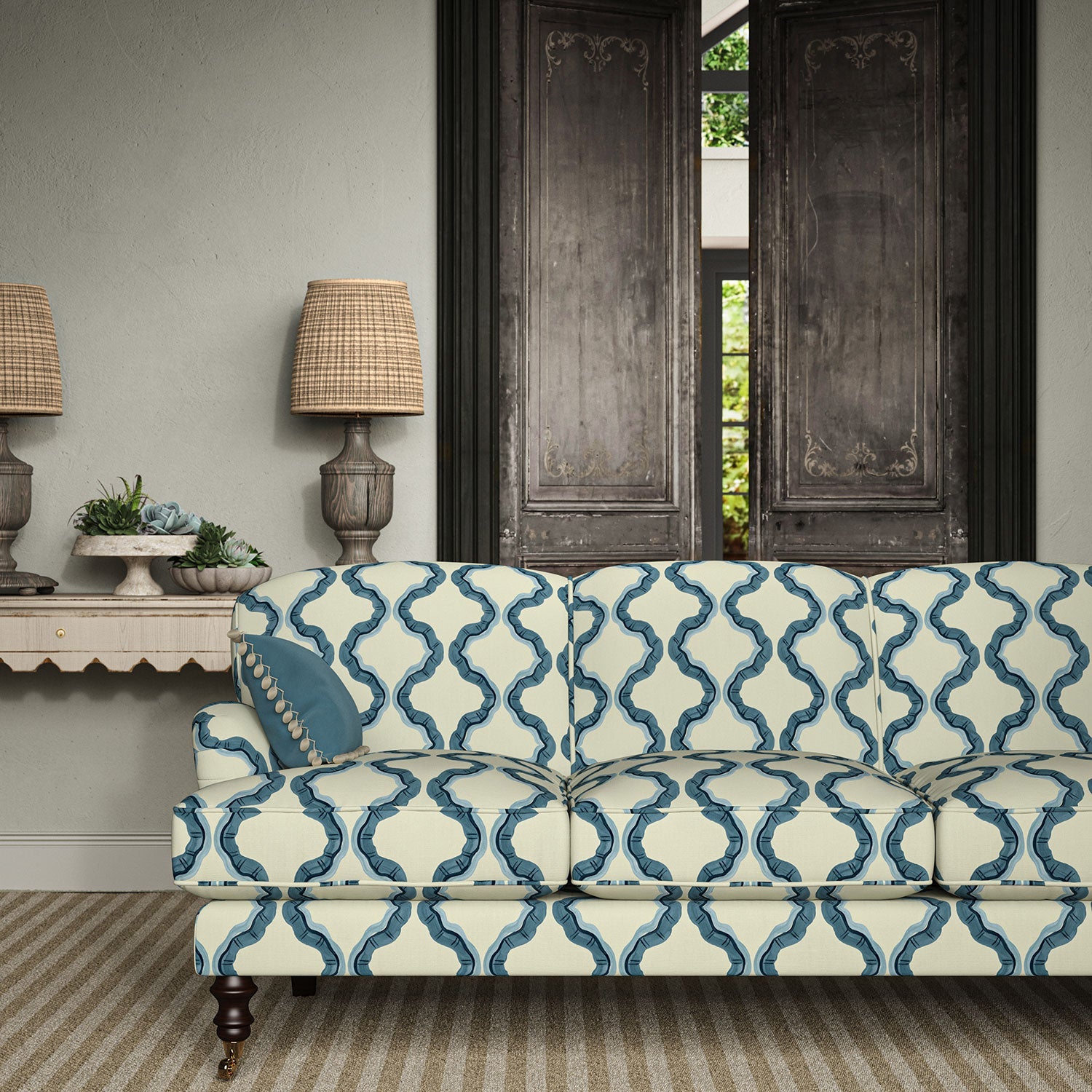 Linwood Ruffled Santorini FR Made to Measure Curtains