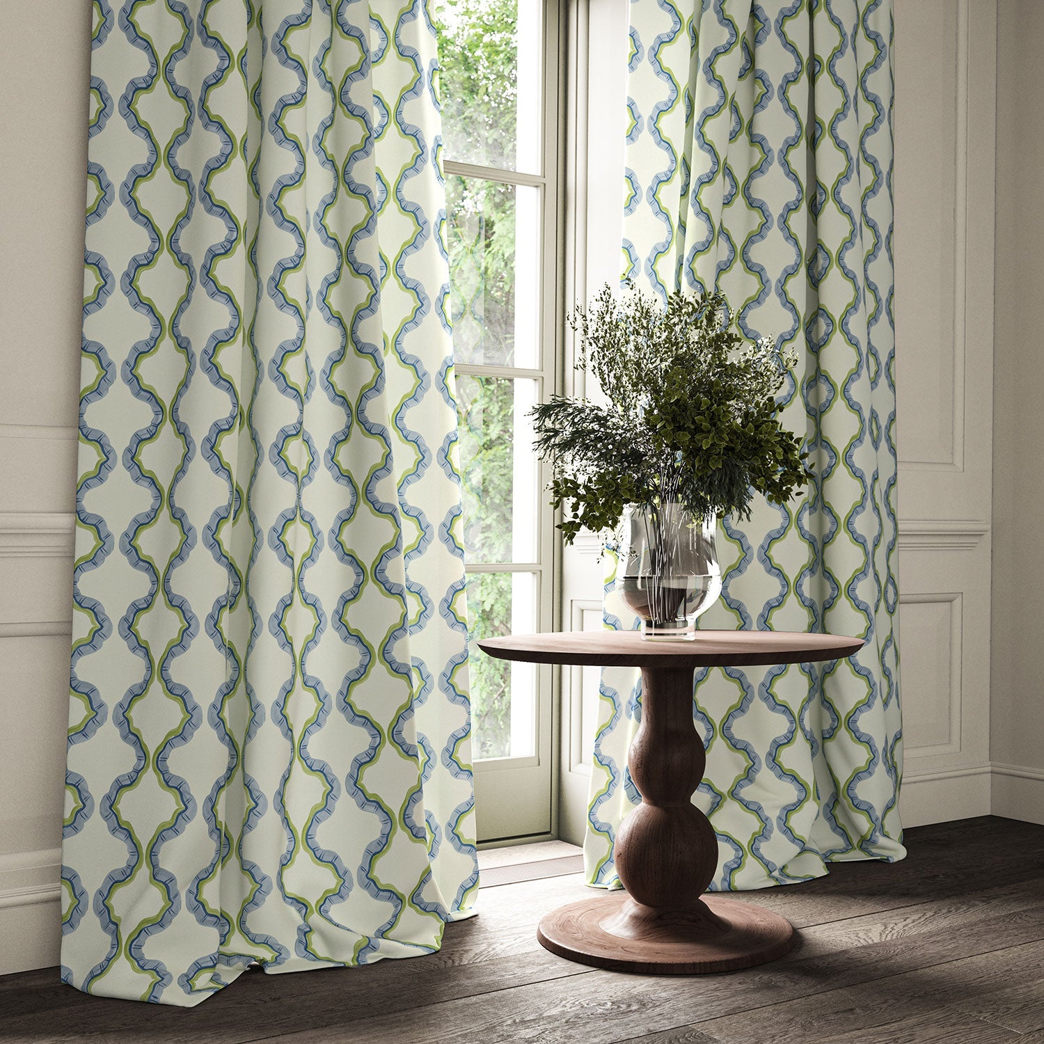 Linwood Ruffled Vienna FR Made to Measure Curtains
