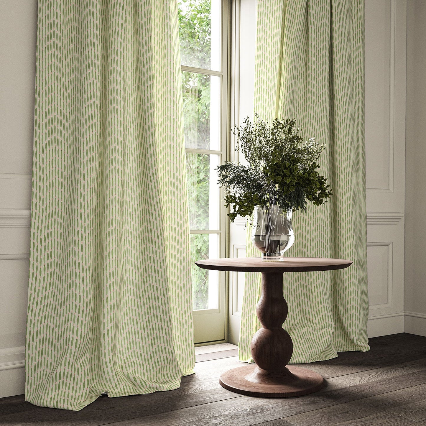 Linwood Smocked Cactus FR Made to Measure Curtains