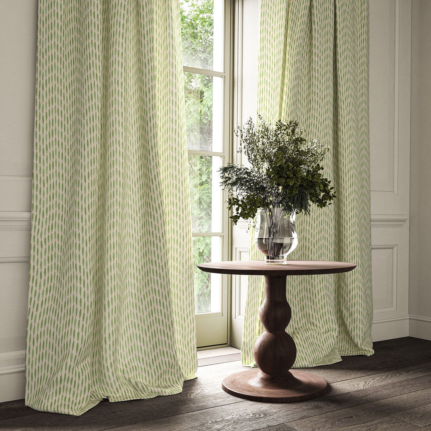 Linwood Smocked Cactus FR Made to Measure Curtains