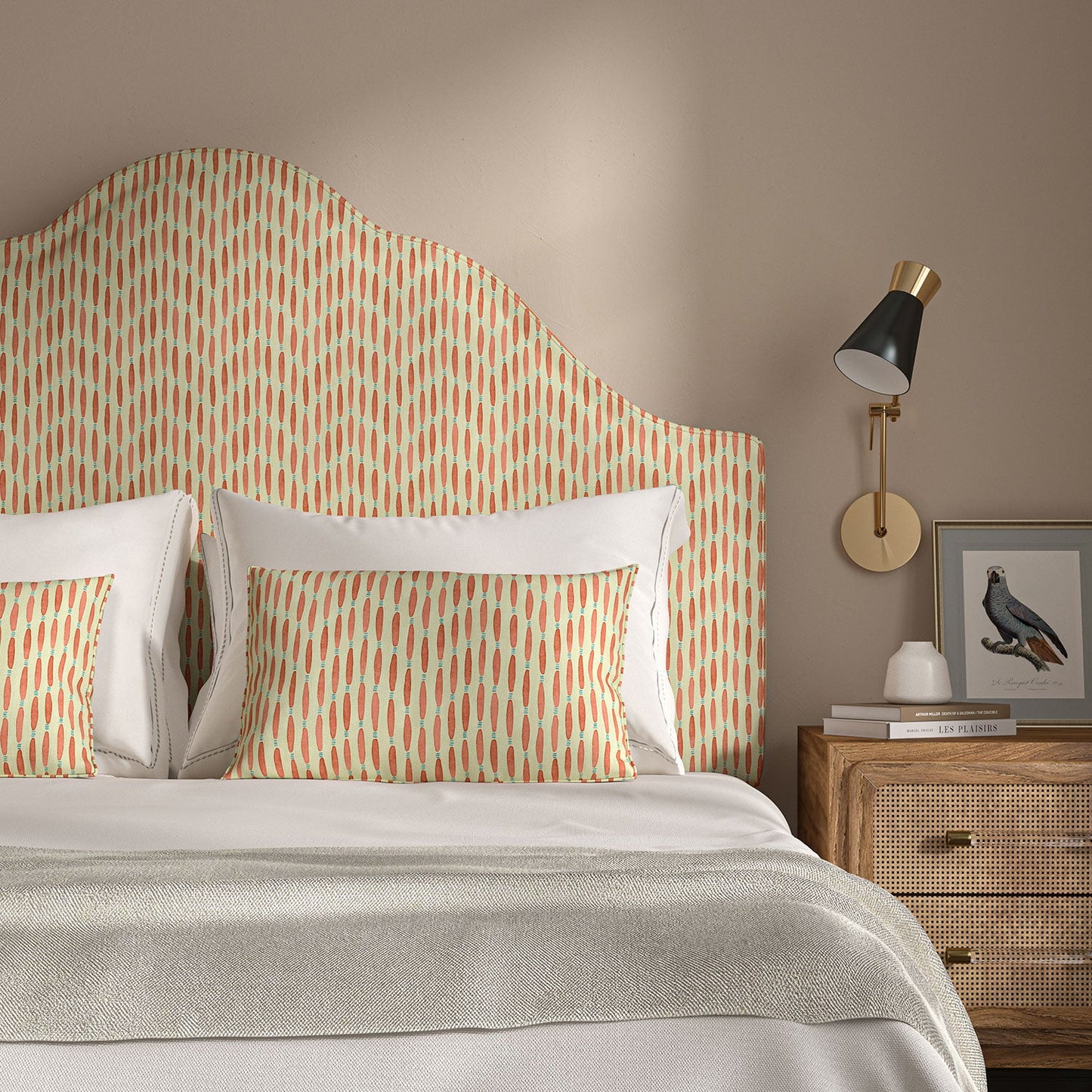Linwood Smocked Coral FR Made to Measure Curtains
