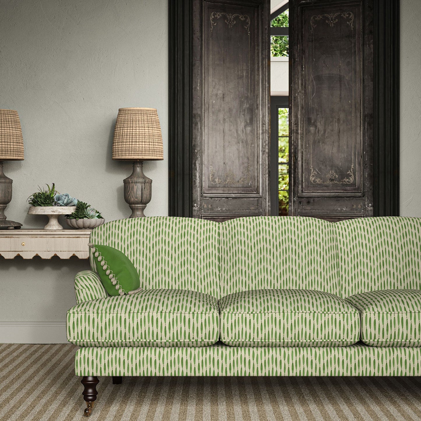 Linwood Smocked Cucumber Made to Measure Curtains