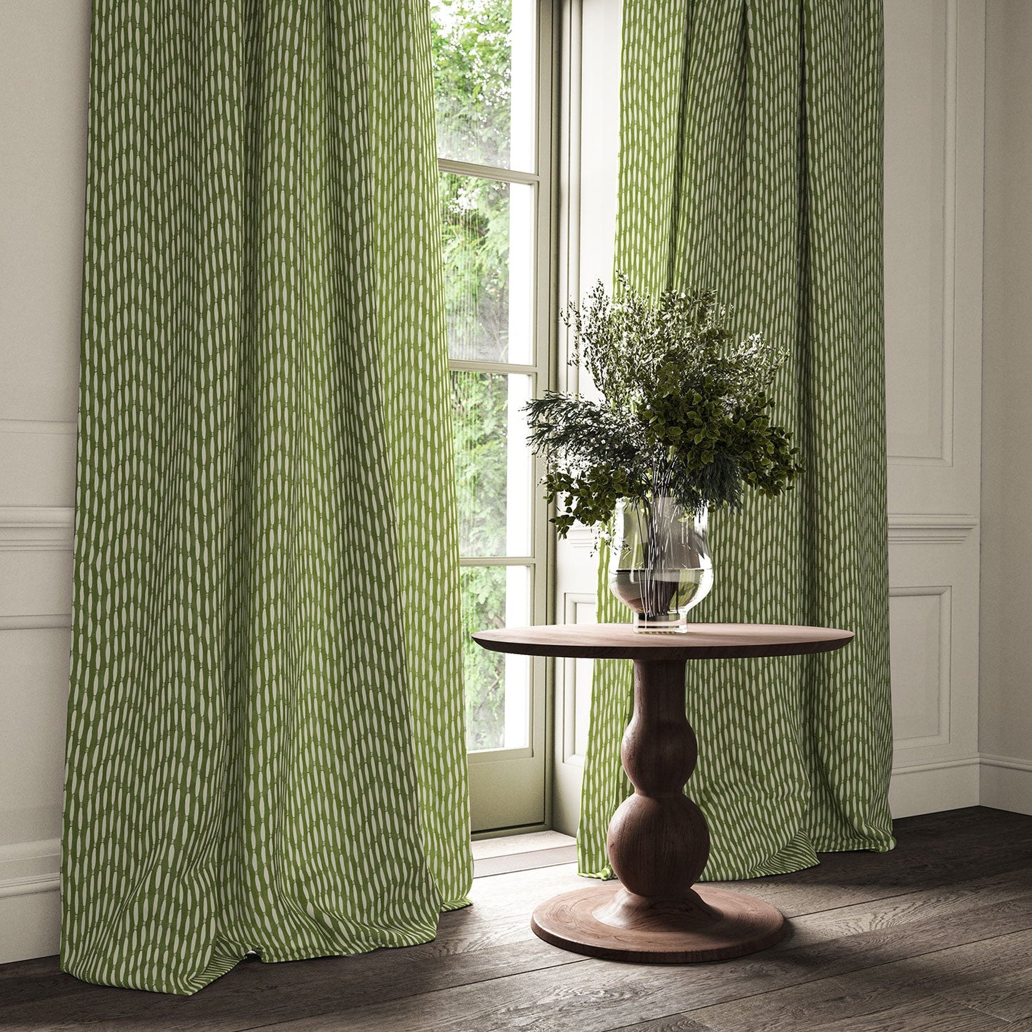 Linwood Smocked Gherkin FR Made to Measure Curtains