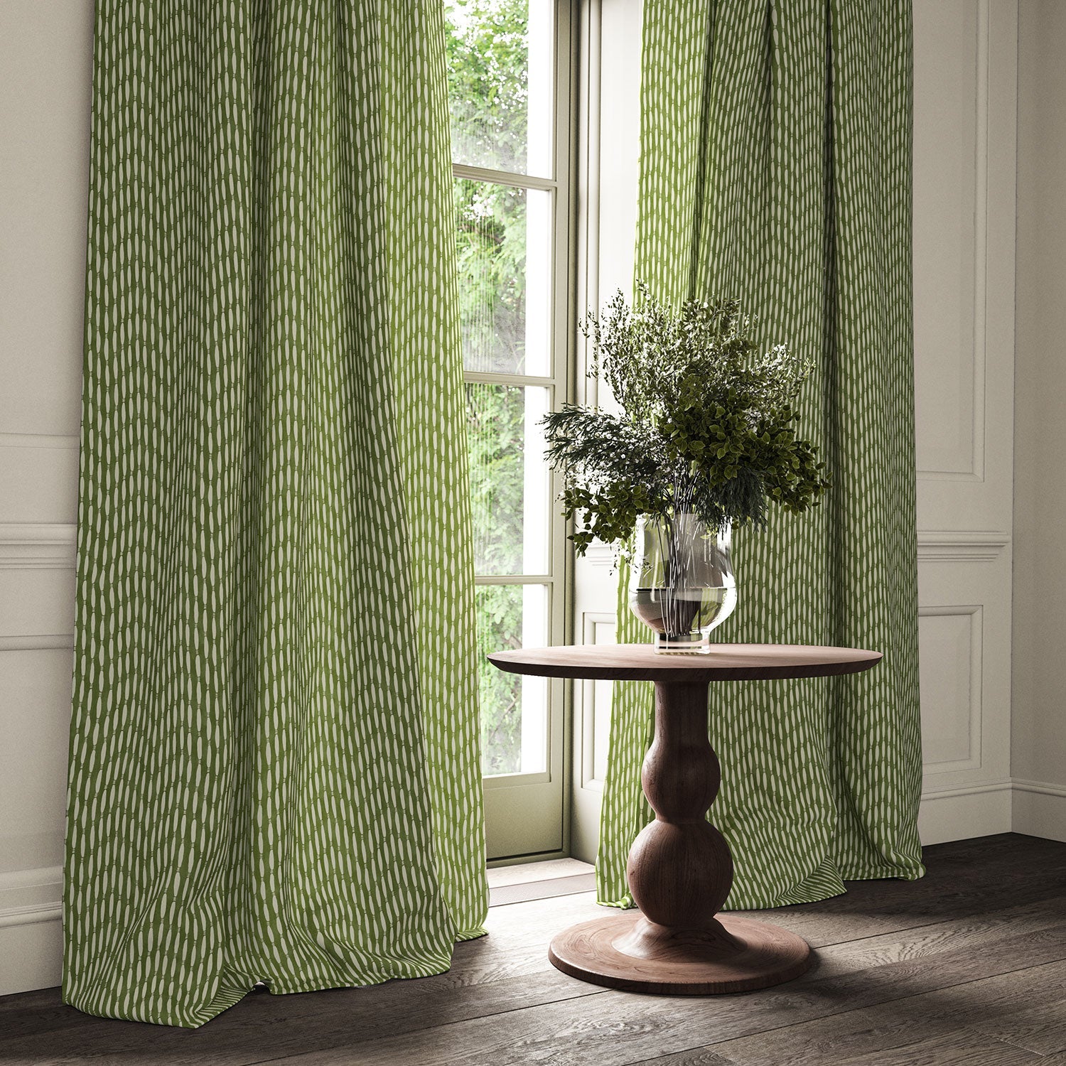 Linwood Smocked Gherkin FR Made to Measure Curtains