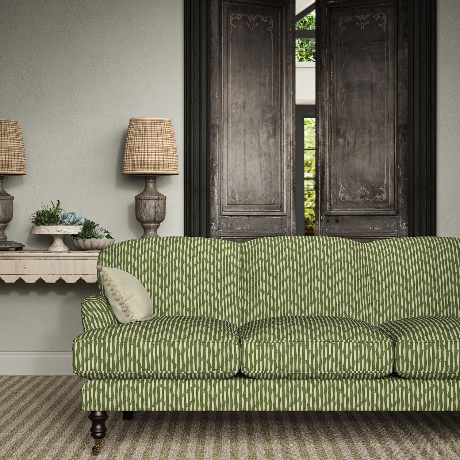 Linwood Smocked Gherkin FR Made to Measure Curtains