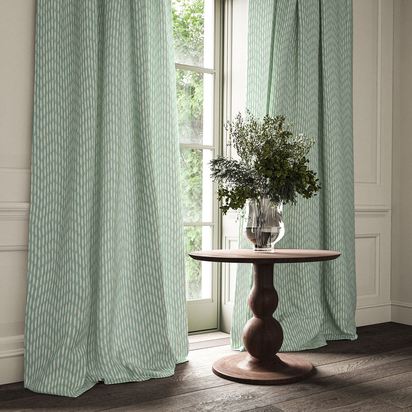 Linwood Smocked Sky Made to Measure Curtains
