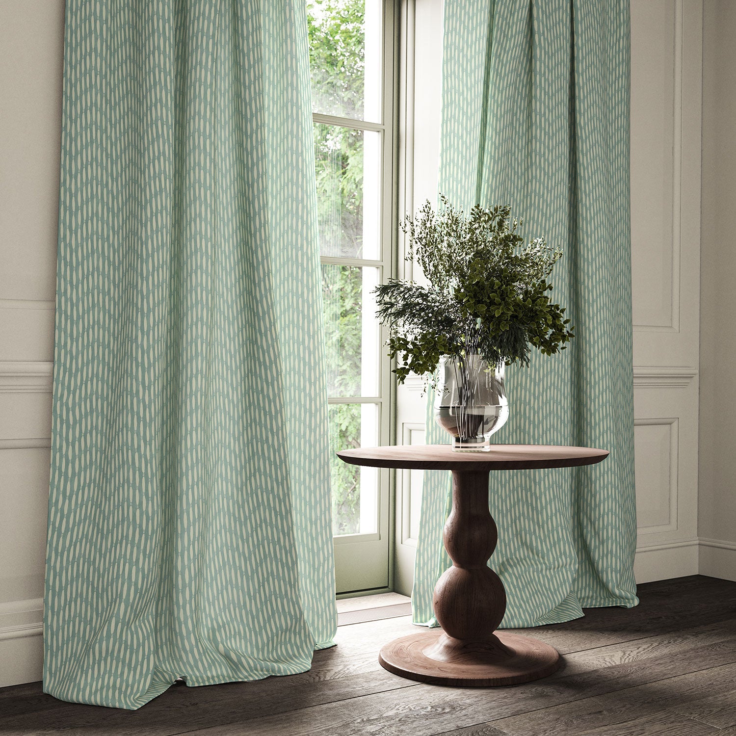 Linwood Smocked Sky Made to Measure Curtains