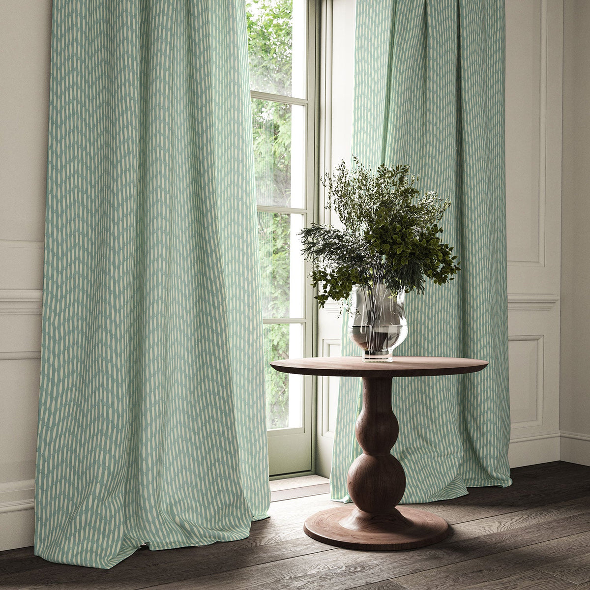 Linwood Smocked Sky FR Made to Measure Curtains