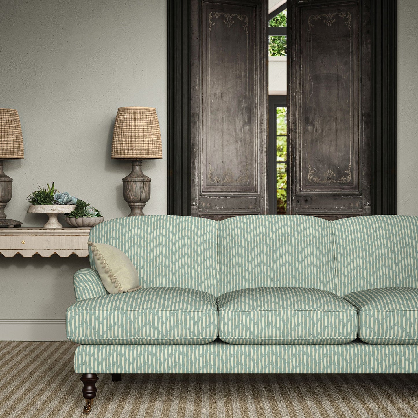 Linwood Smocked Sky Made to Measure Curtains