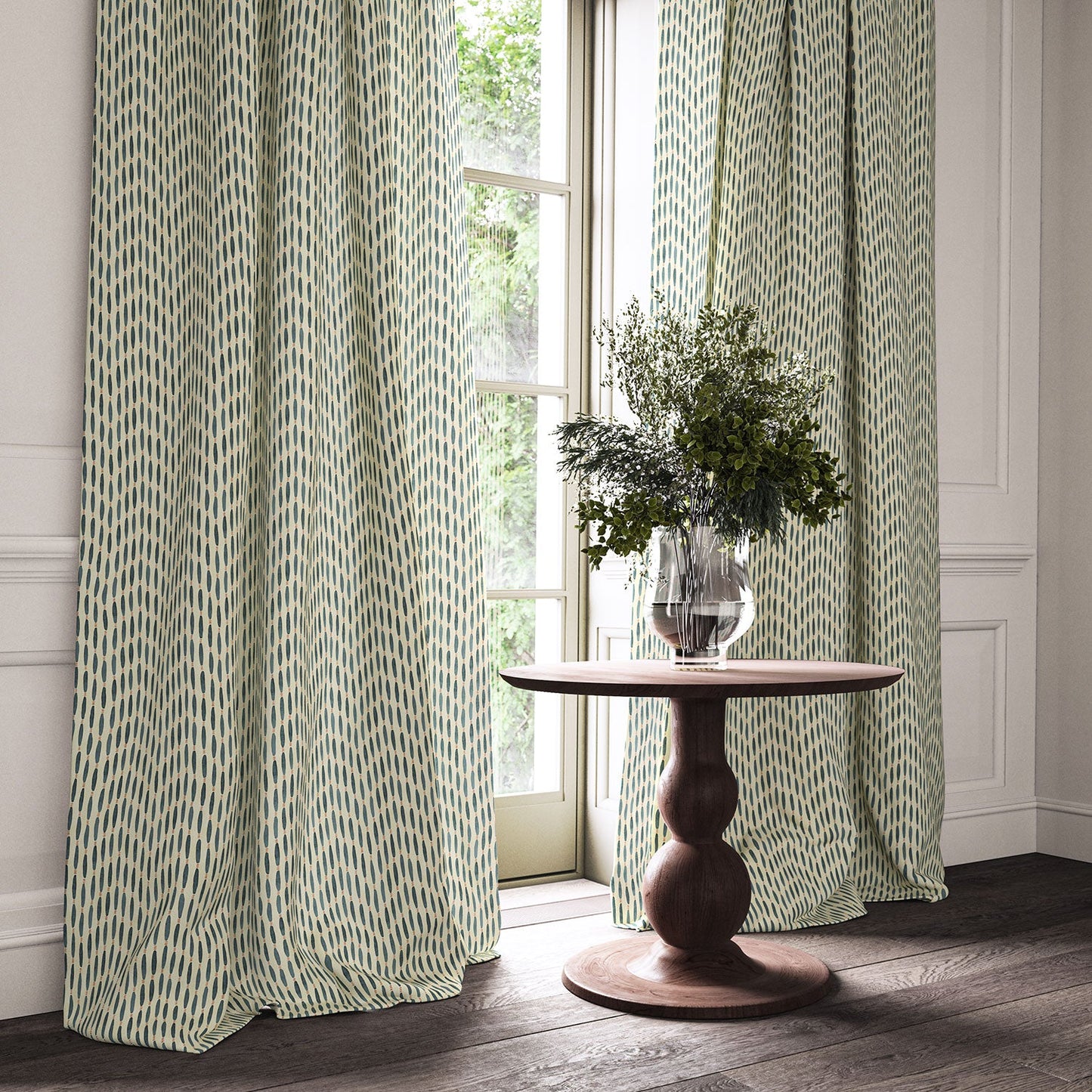 Linwood Smocked Squid Ink Made to Measure Curtains