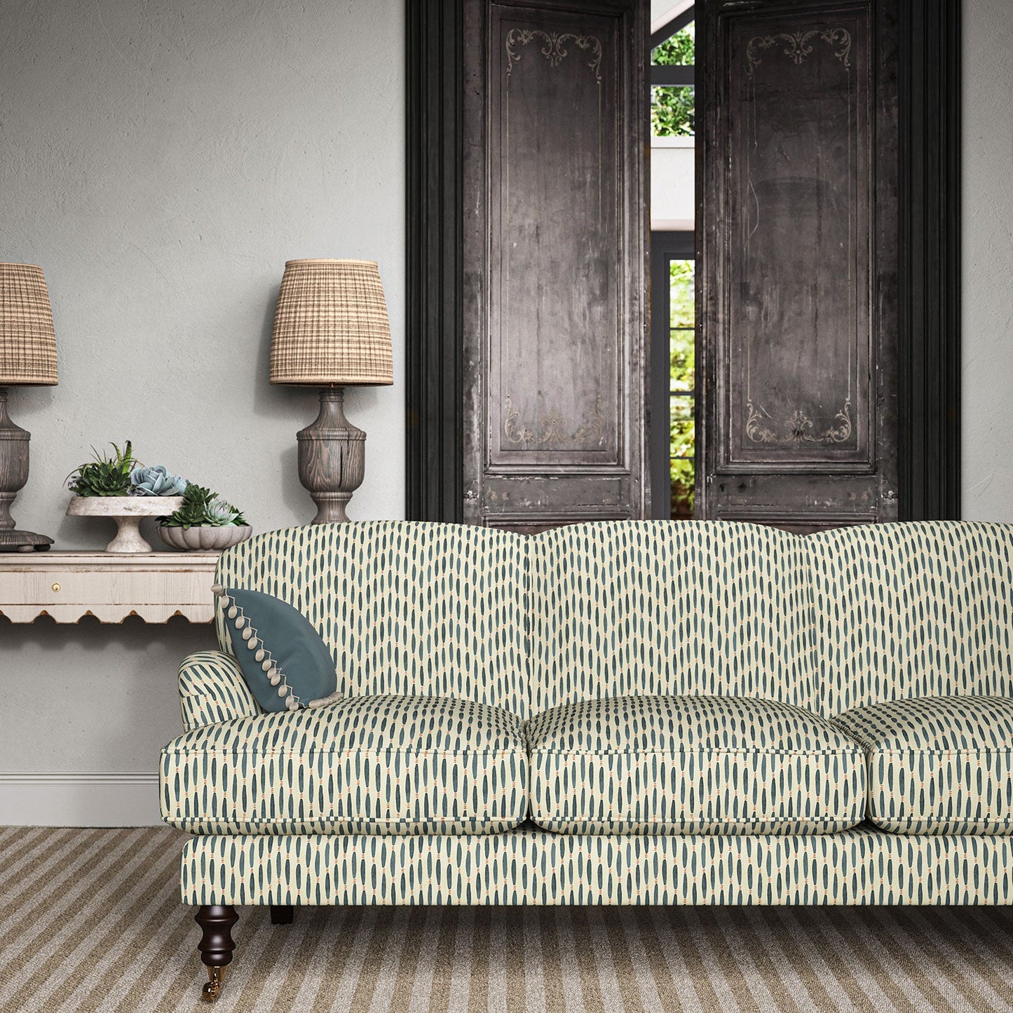 Linwood Smocked Squid Ink Made to Measure Curtains