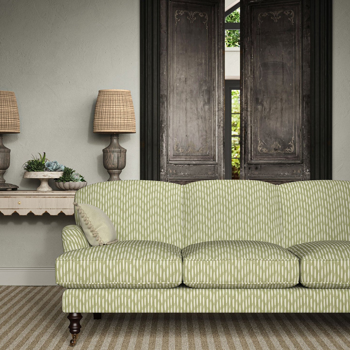Linwood Smocked Wheatgrass Made to Measure Curtains