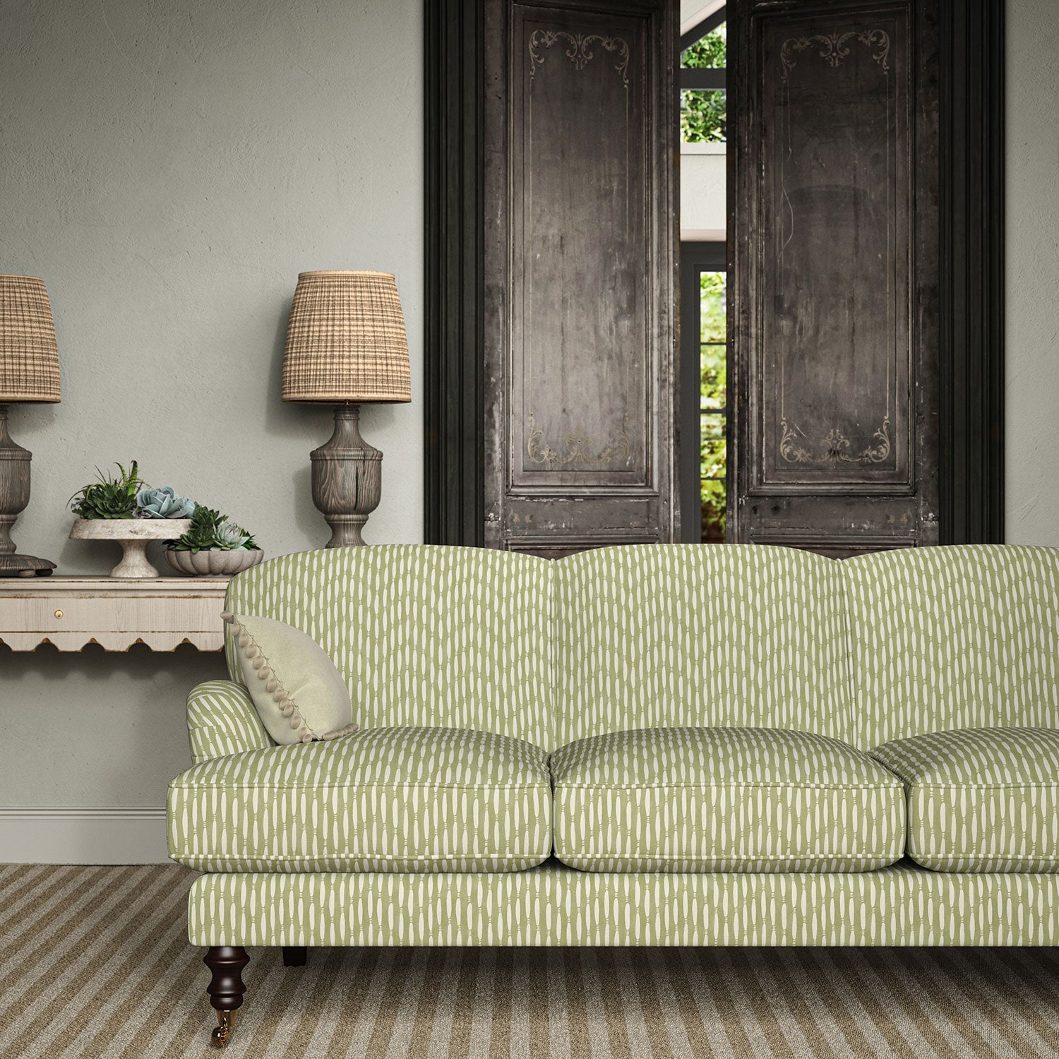 Linwood Smocked Wheatgrass Made to Measure Curtains