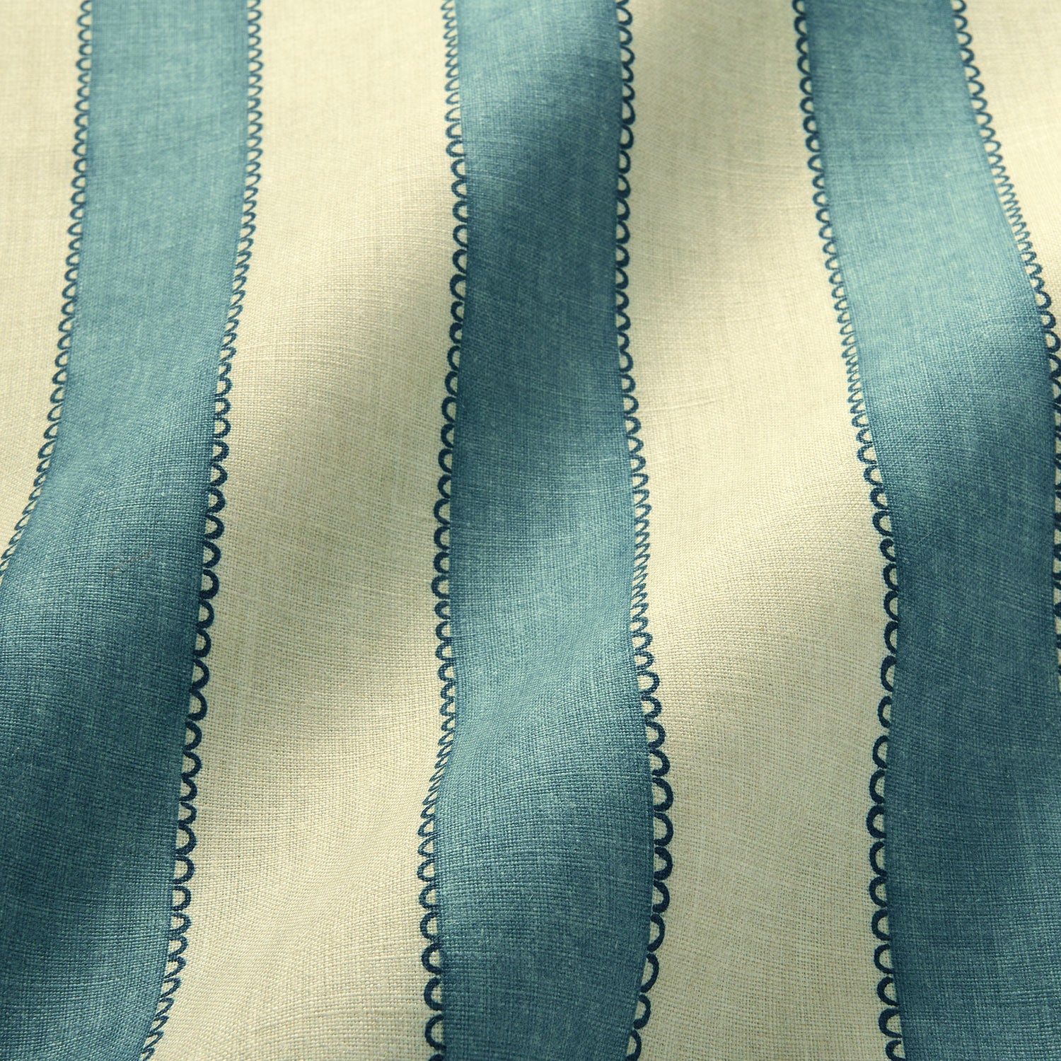 Linwood Lola Stripe Double Denim Made to Measure Curtains