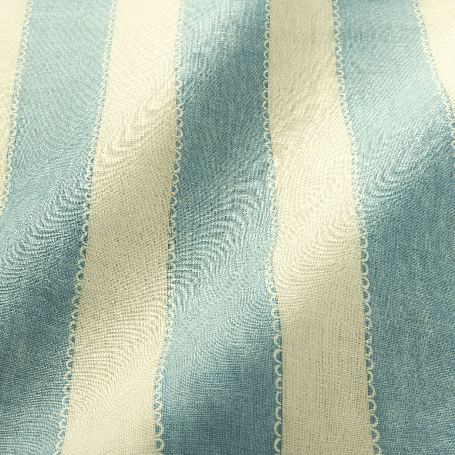 Linwood Lola Stripe Powder Blue FR Made to Measure Curtains