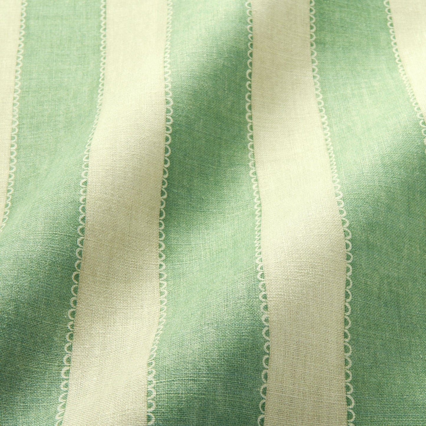 Linwood Lola Stripe Winter Green FR Made to Measure Curtains