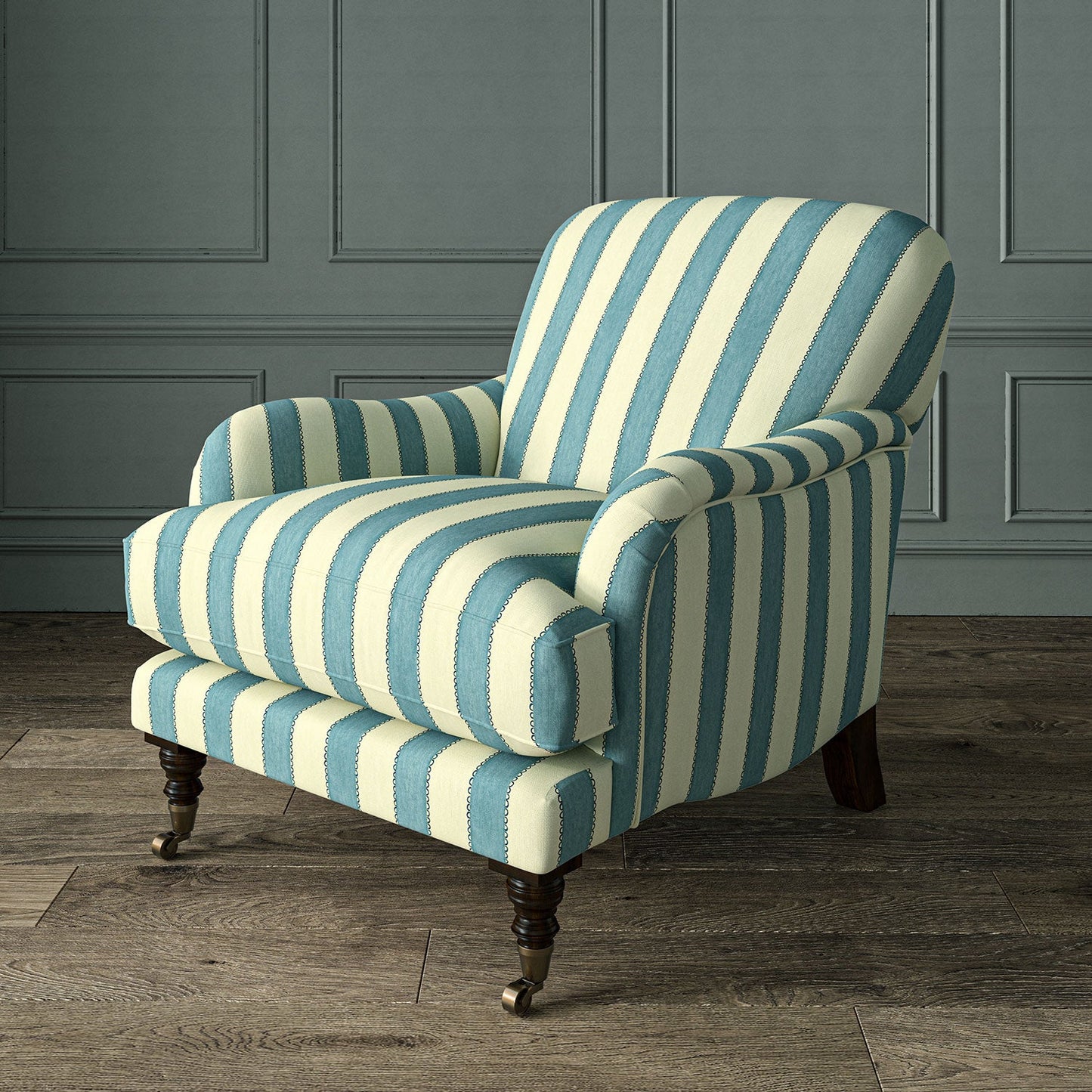 Linwood Lola Stripe Double Denim Made to Measure Curtains