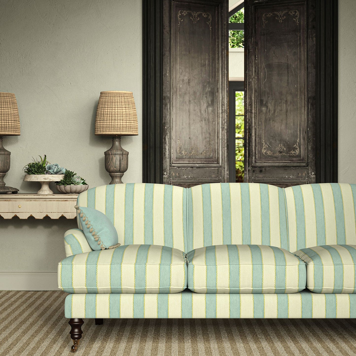 Linwood Lola Stripe Everglade Made to Measure Curtains