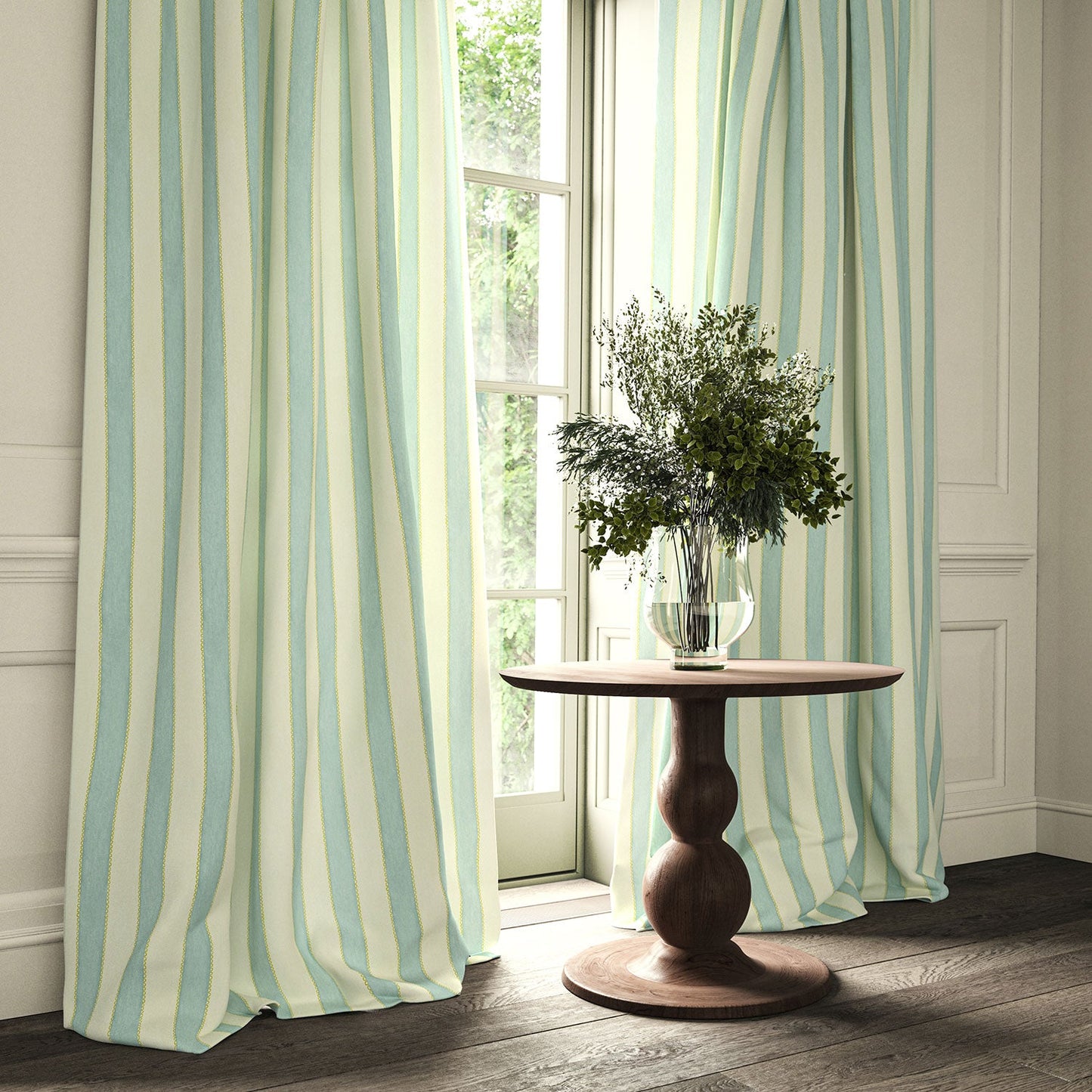 Linwood Lola Stripe Everglade Made to Measure Curtains