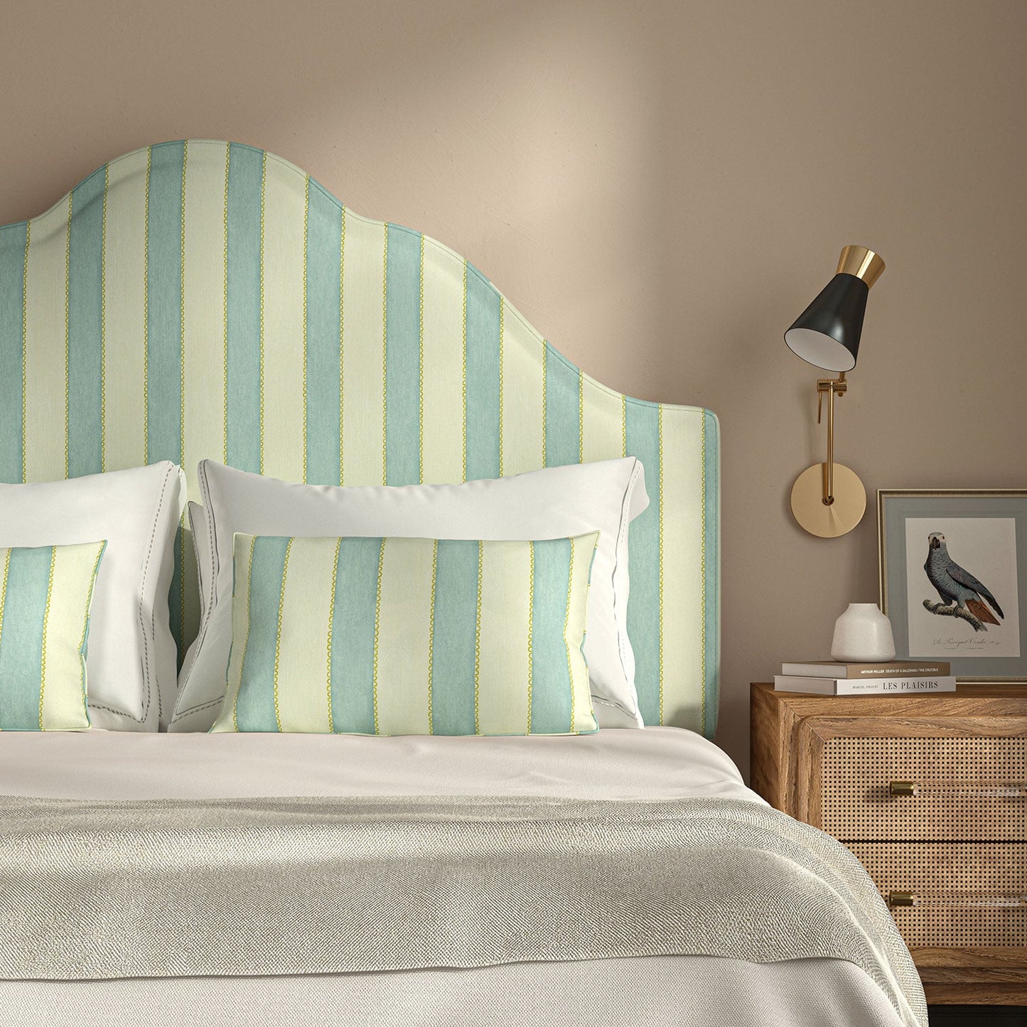 Linwood Lola Stripe Everglade FR Made to Measure Curtains