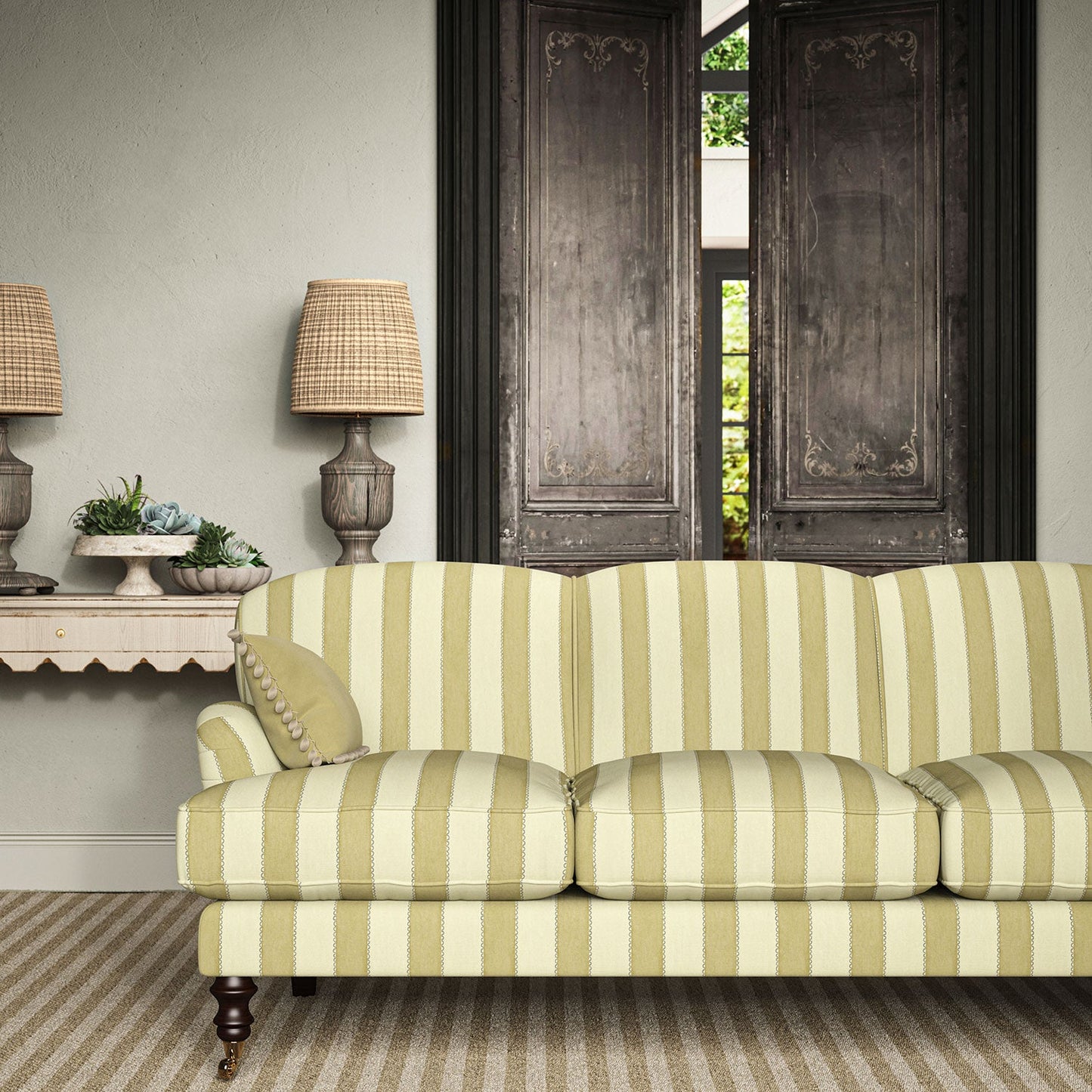 Linwood Lola Stripe Haystack FR Made to Measure Curtains