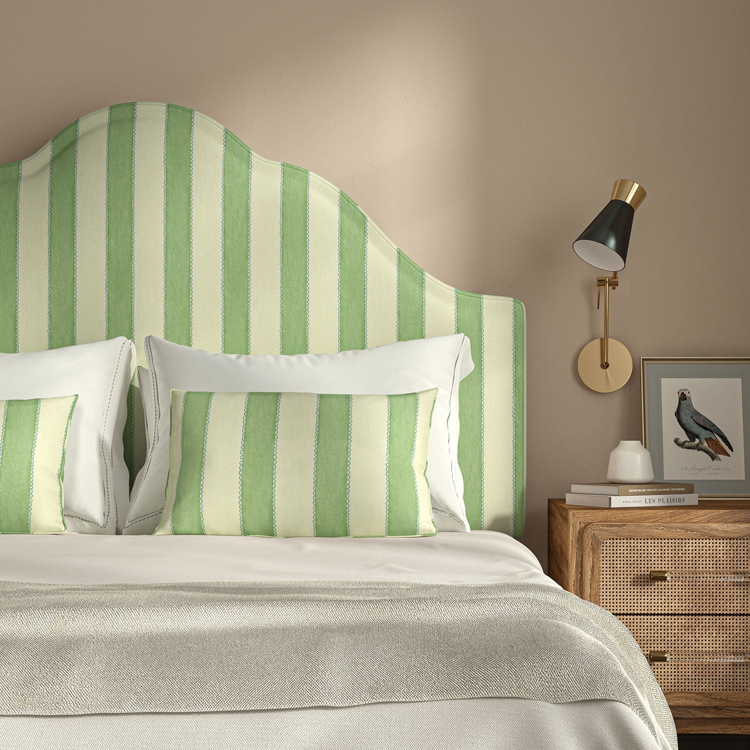 Linwood Lola Stripe Hedgerow FR Made to Measure Curtains