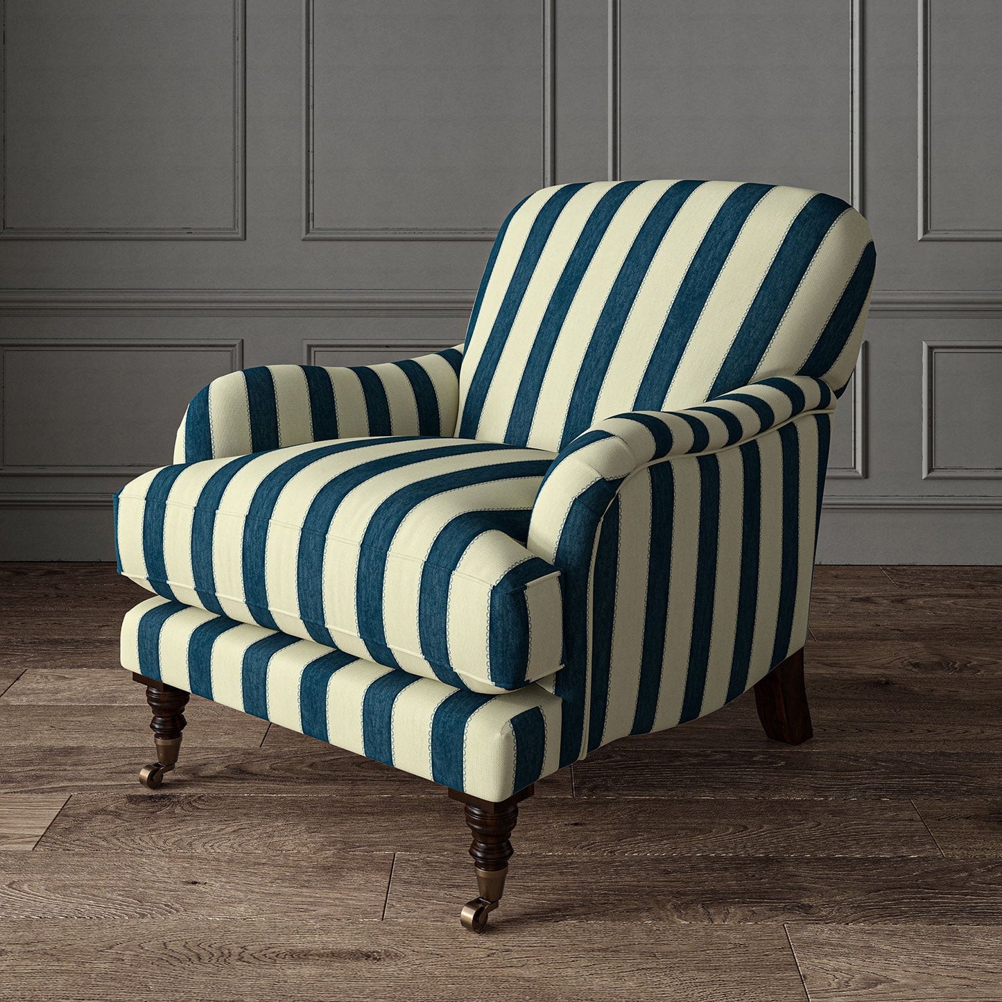 Linwood Lola Stripe Indigo Made to Measure Curtains