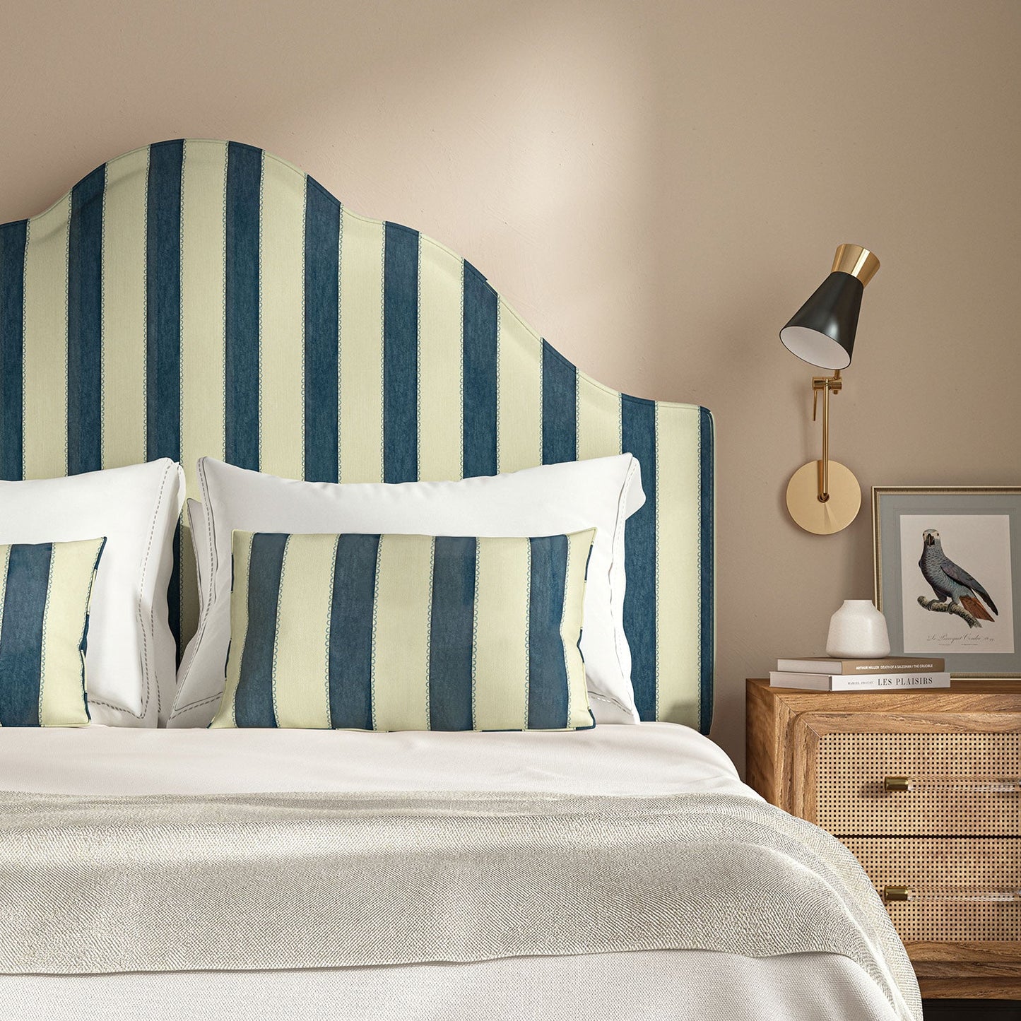 Linwood Lola Stripe Indigo Made to Measure Curtains