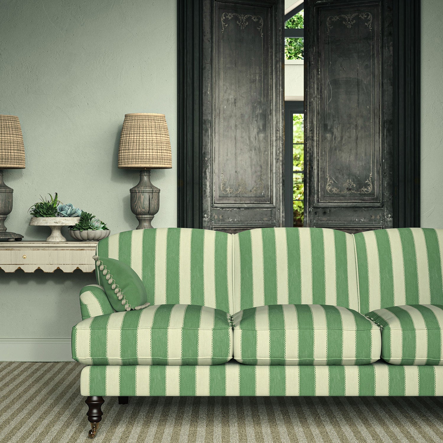 Linwood Lola Stripe Kryptonite FR Made to Measure Curtains