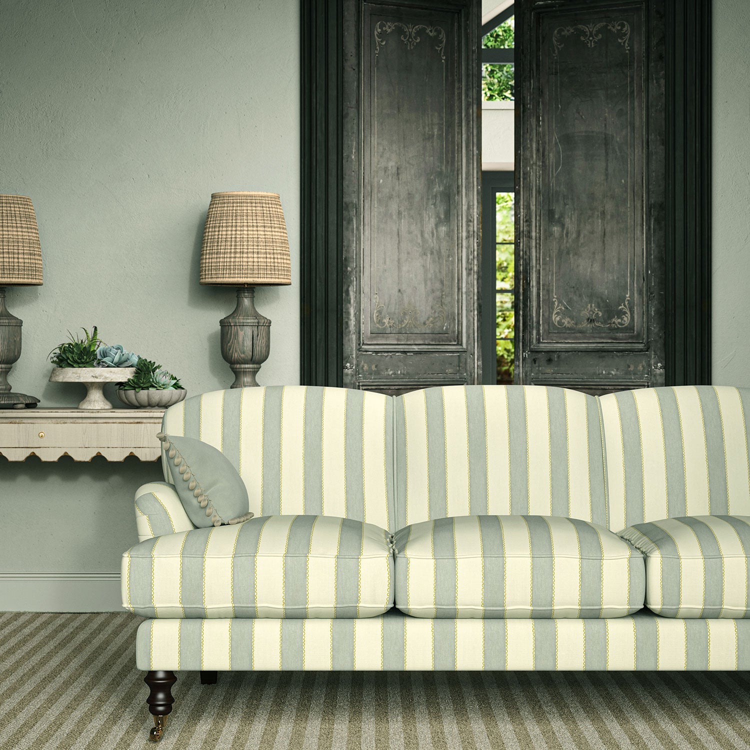 Linwood Lola Stripe Moonbeam Made to Measure Curtains
