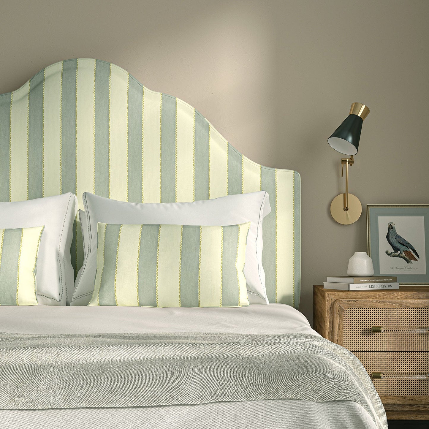 Linwood Lola Stripe Moonbeam FR Made to Measure Curtains