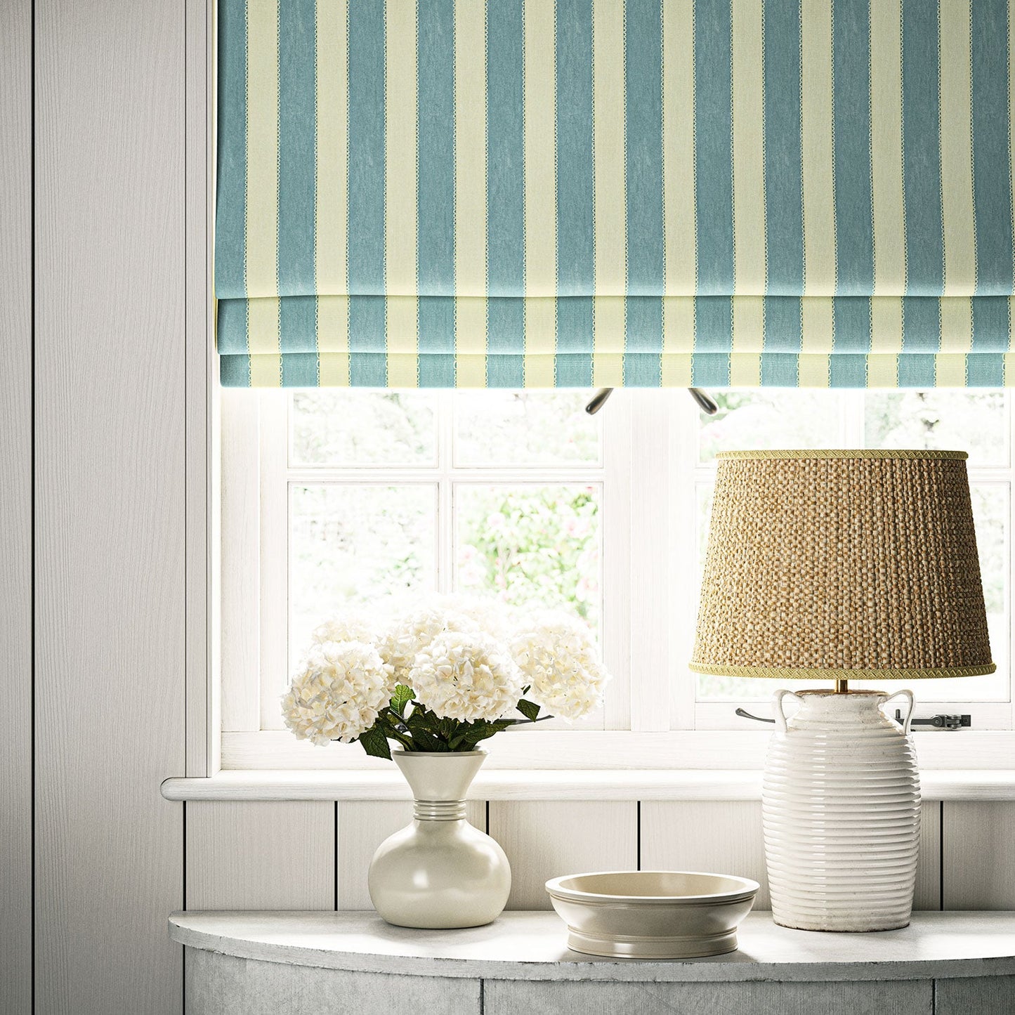 Linwood Lola Stripe Powder Blue Made to Measure Curtains
