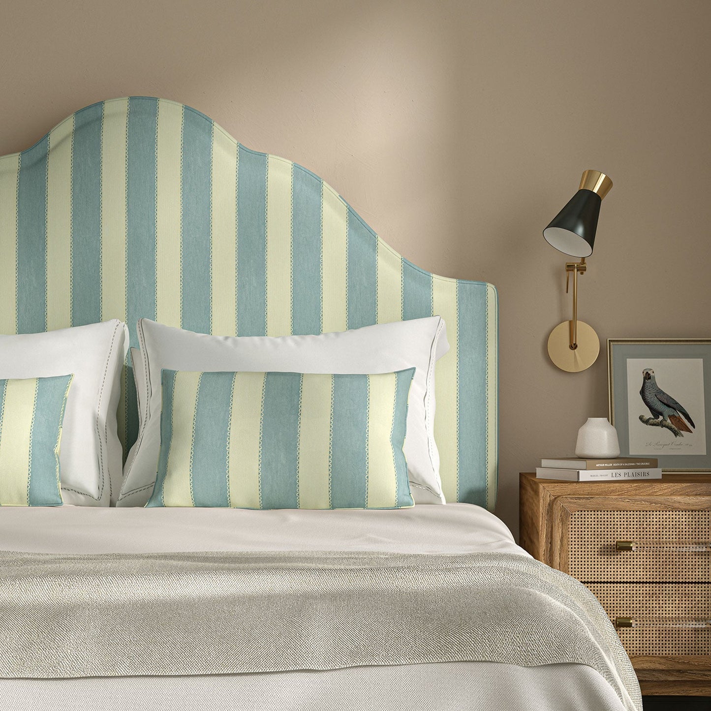 Linwood Lola Stripe Powder Blue Made to Measure Curtains