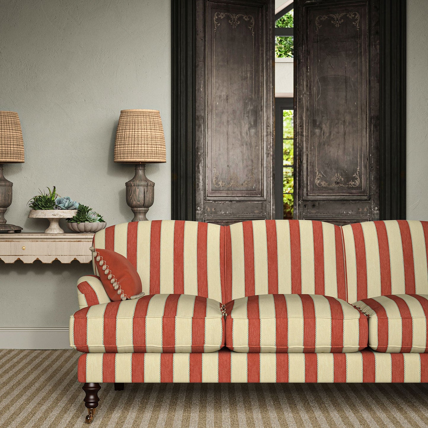 Linwood Lola Stripe Red Riding Hood Made to Measure Curtains