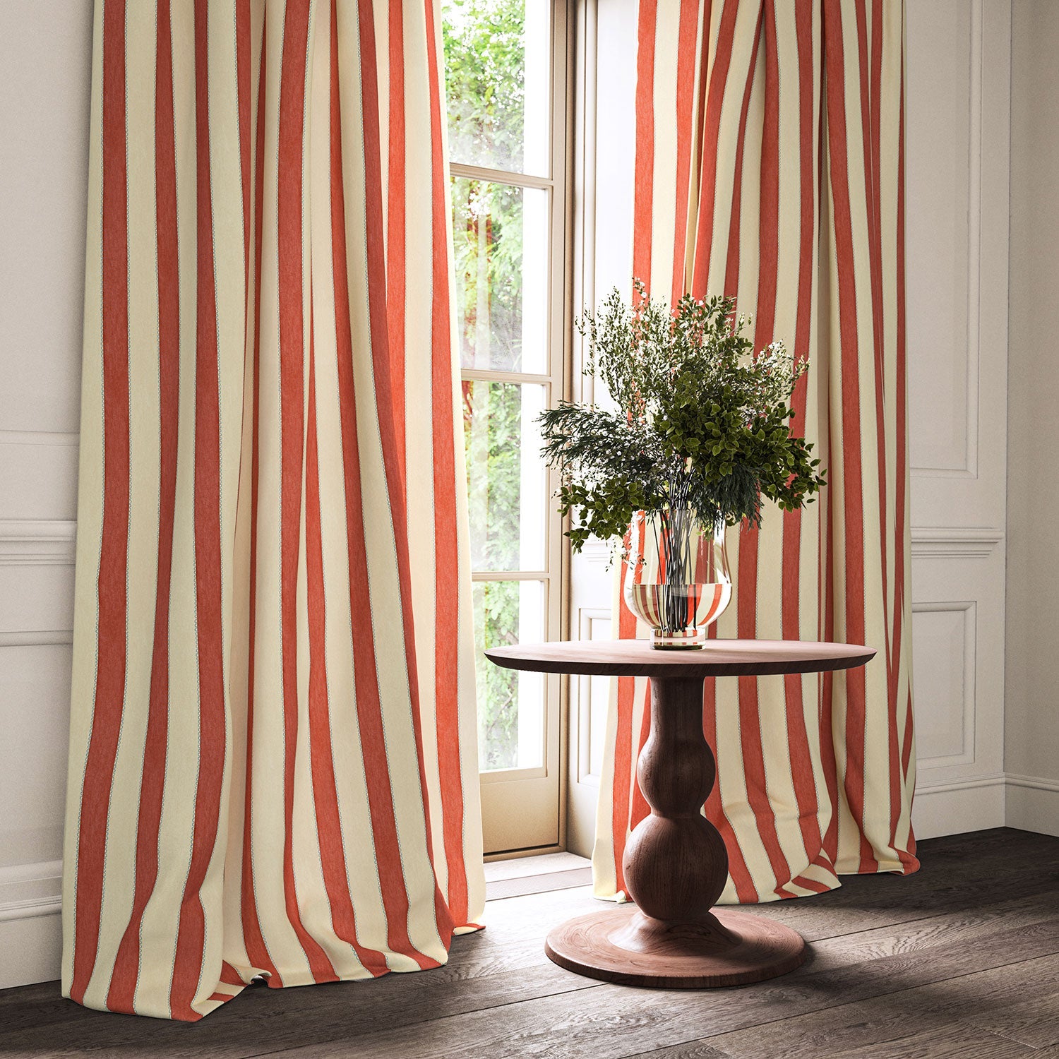 Linwood Lola Stripe Red Riding Hood Made to Measure Curtains