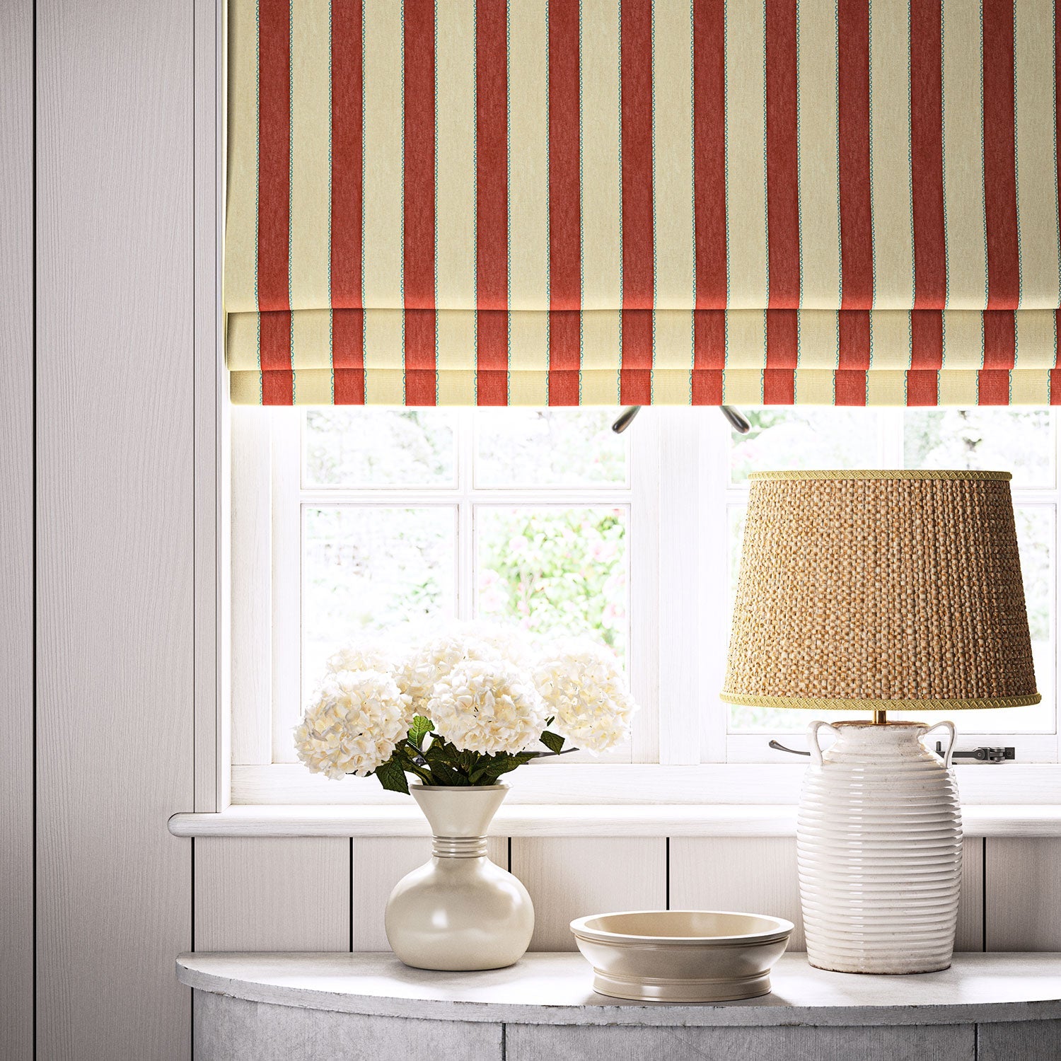 Linwood Lola Stripe Red Riding Hood FR Made to Measure Curtains