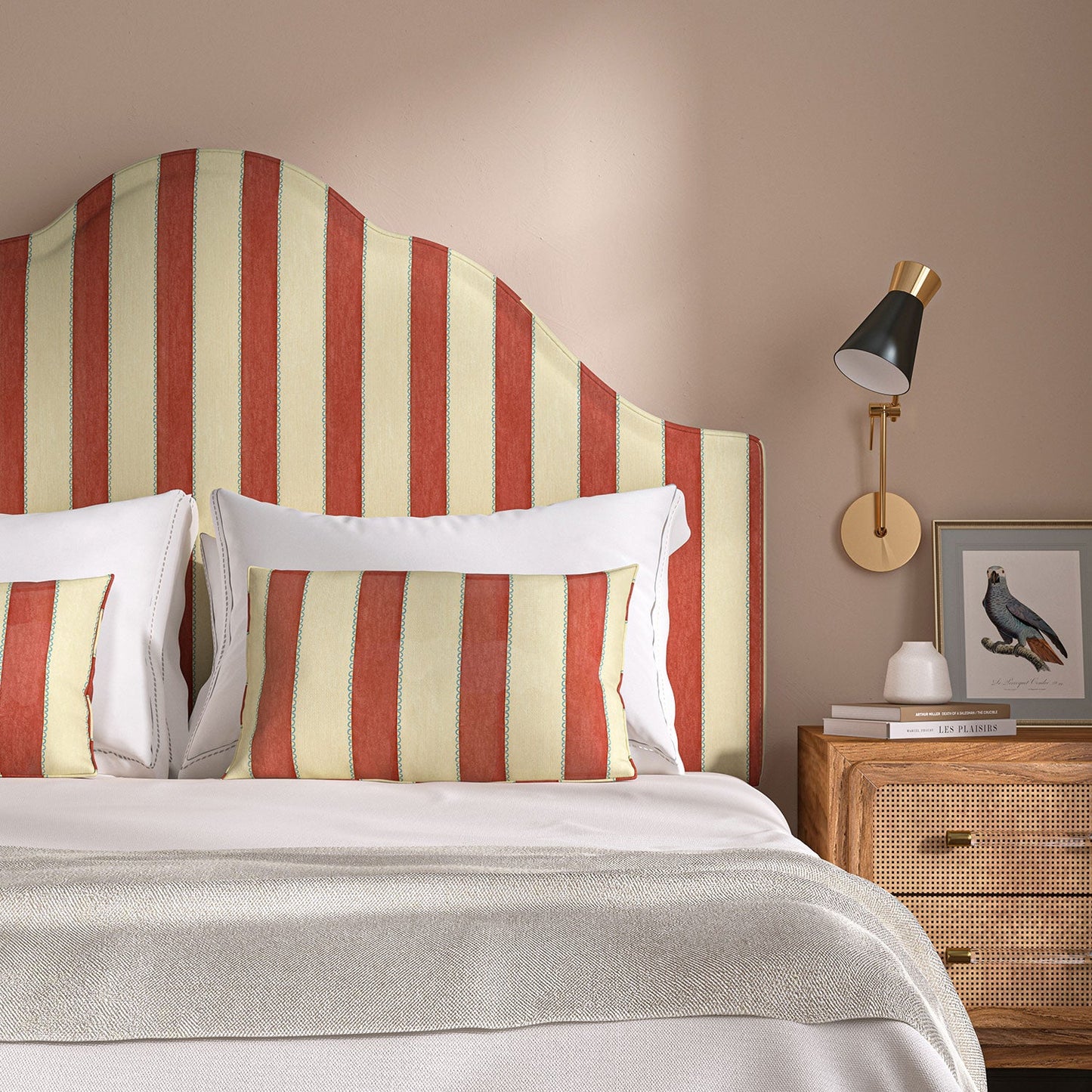 Linwood Lola Stripe Red Riding Hood Made to Measure Curtains
