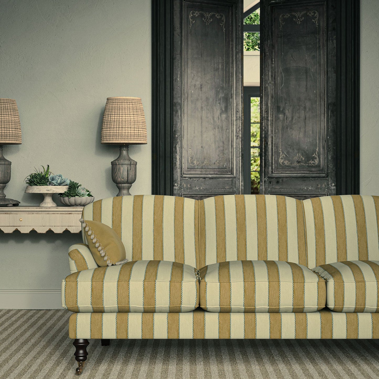 Linwood Lola Stripe Toast Rack FR Made to Measure Curtains