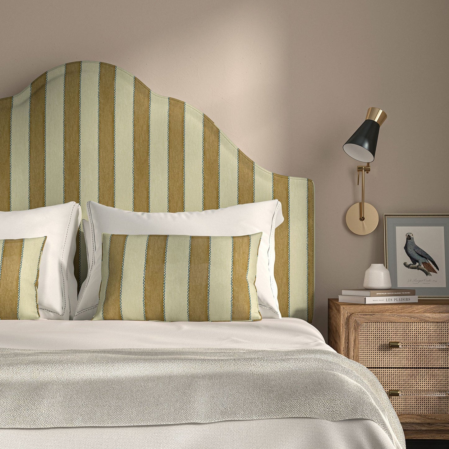 Linwood Lola Stripe Toast Rack FR Made to Measure Curtains