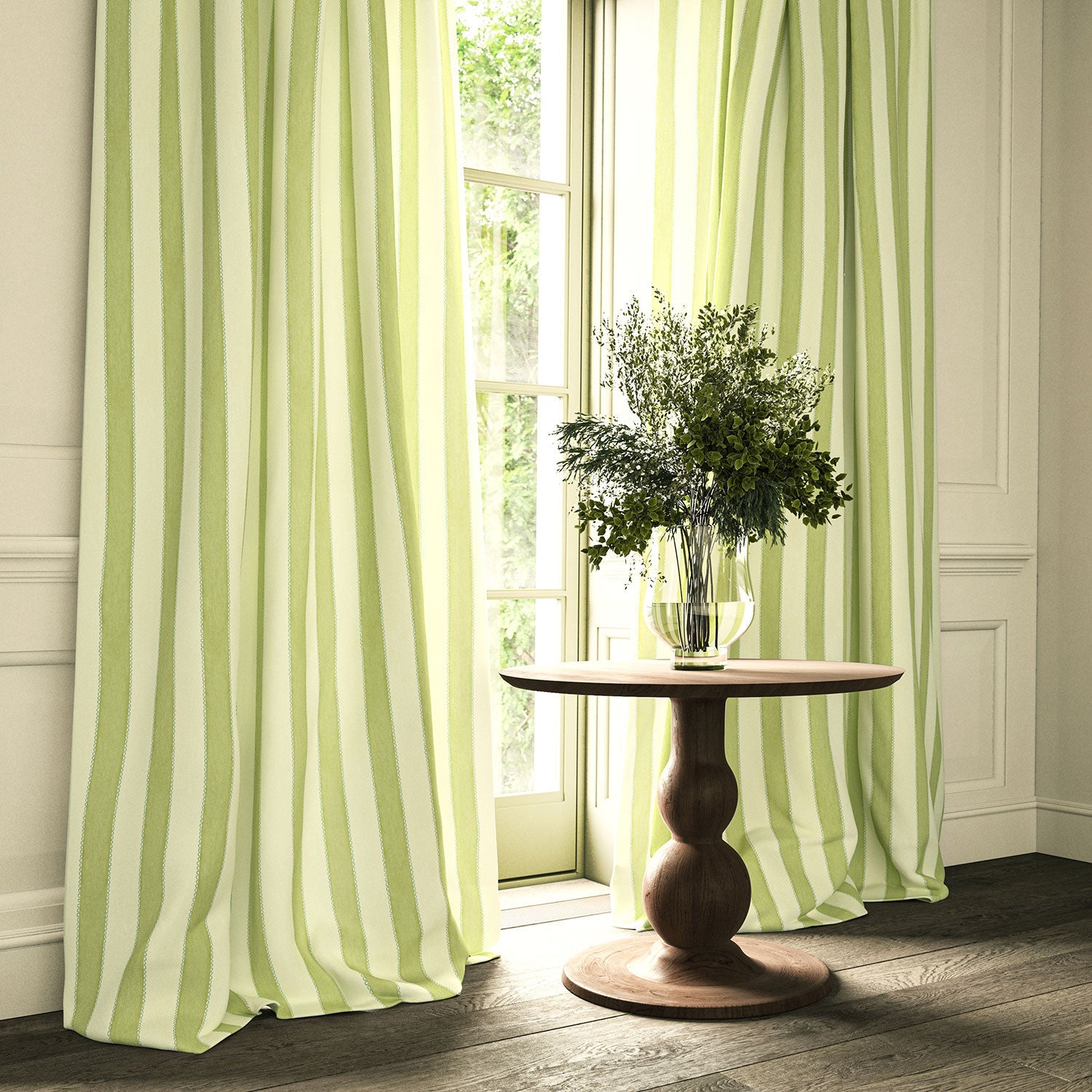 Linwood Lola Stripe Topiary FR Made to Measure Curtains