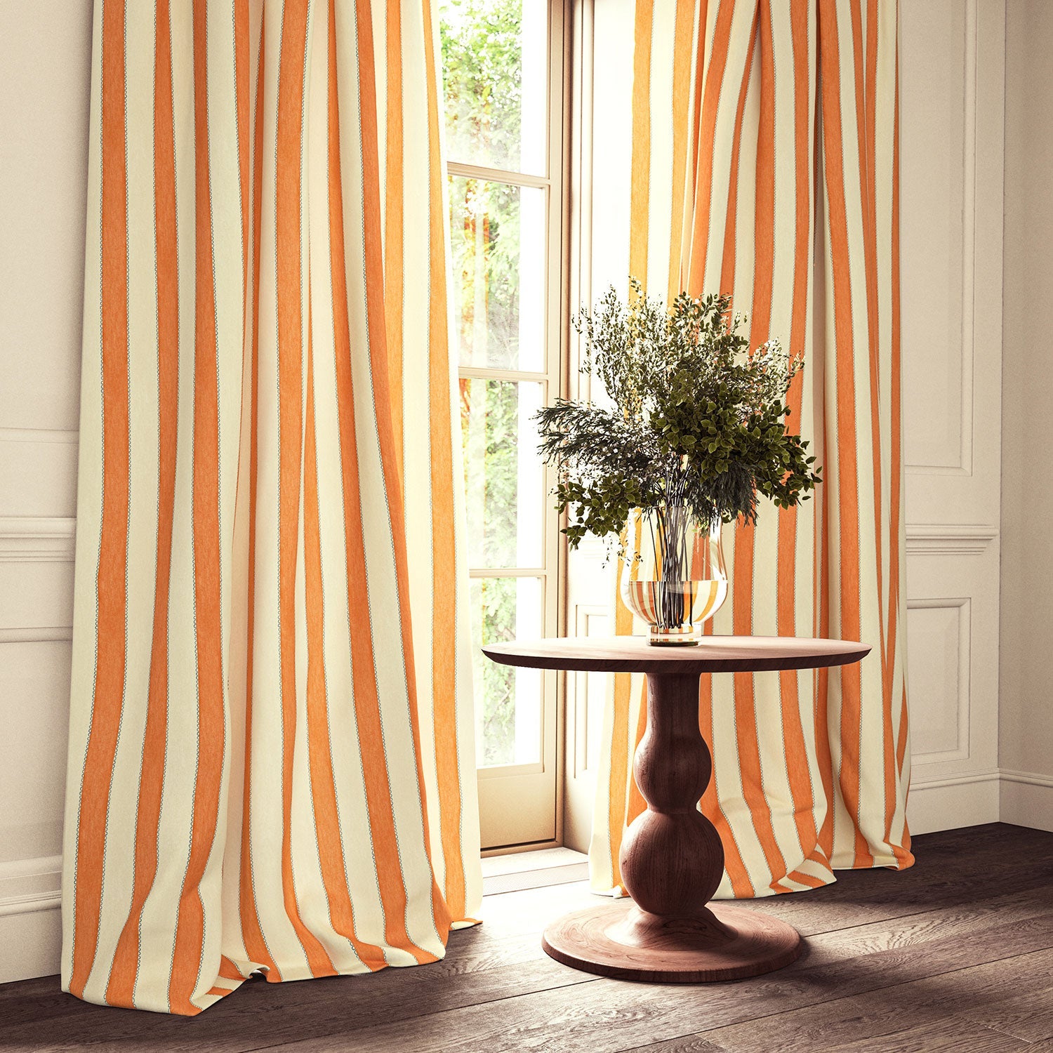 Linwood Lola Stripe Traffic Cone FR Made to Measure Curtains