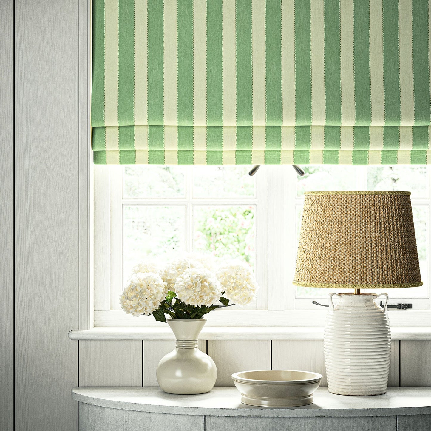 Linwood Lola Stripe Winter Green Made to Measure Curtains