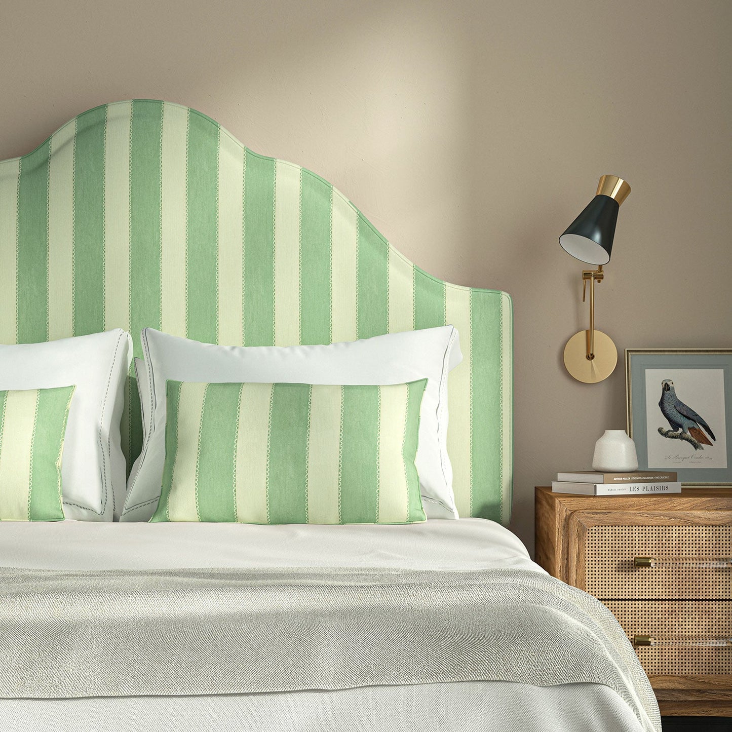 Linwood Lola Stripe Winter Green Made to Measure Curtains