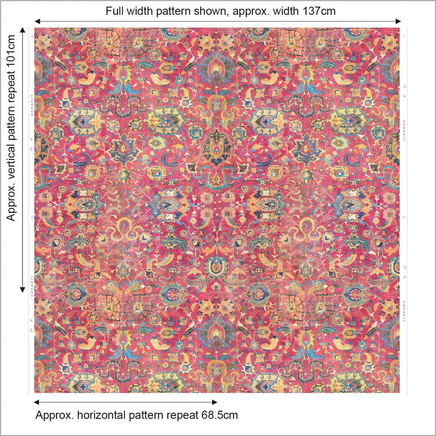 Linwood Magic Carpet Magenta FR Made to Measure Curtains