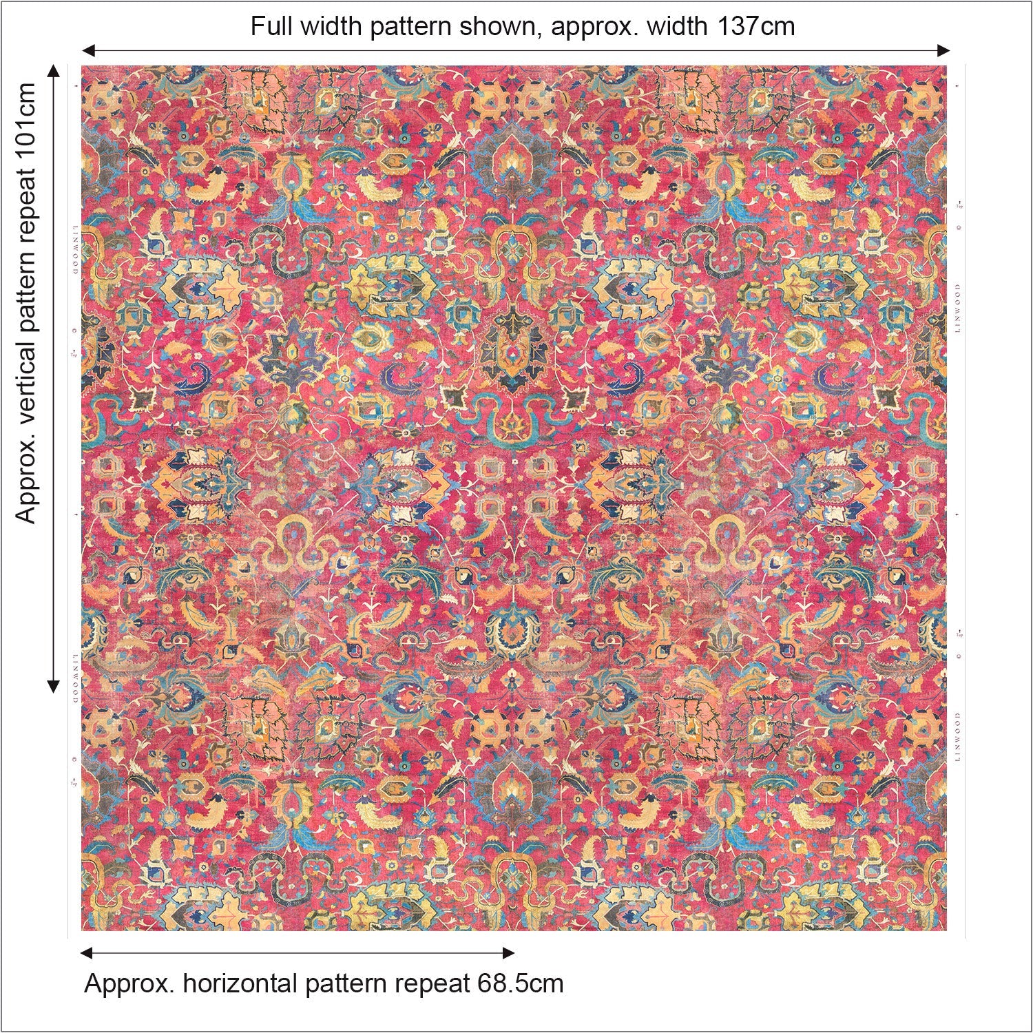 Linwood Magic Carpet Magenta FR Made to Measure Curtains