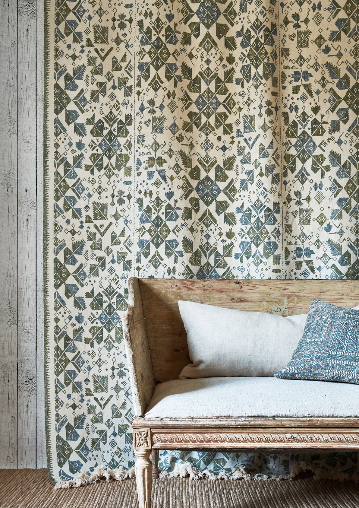 Lewis & Wood Metaxa Blue Myrtle Made to Measure Curtains – lifestyle photograph