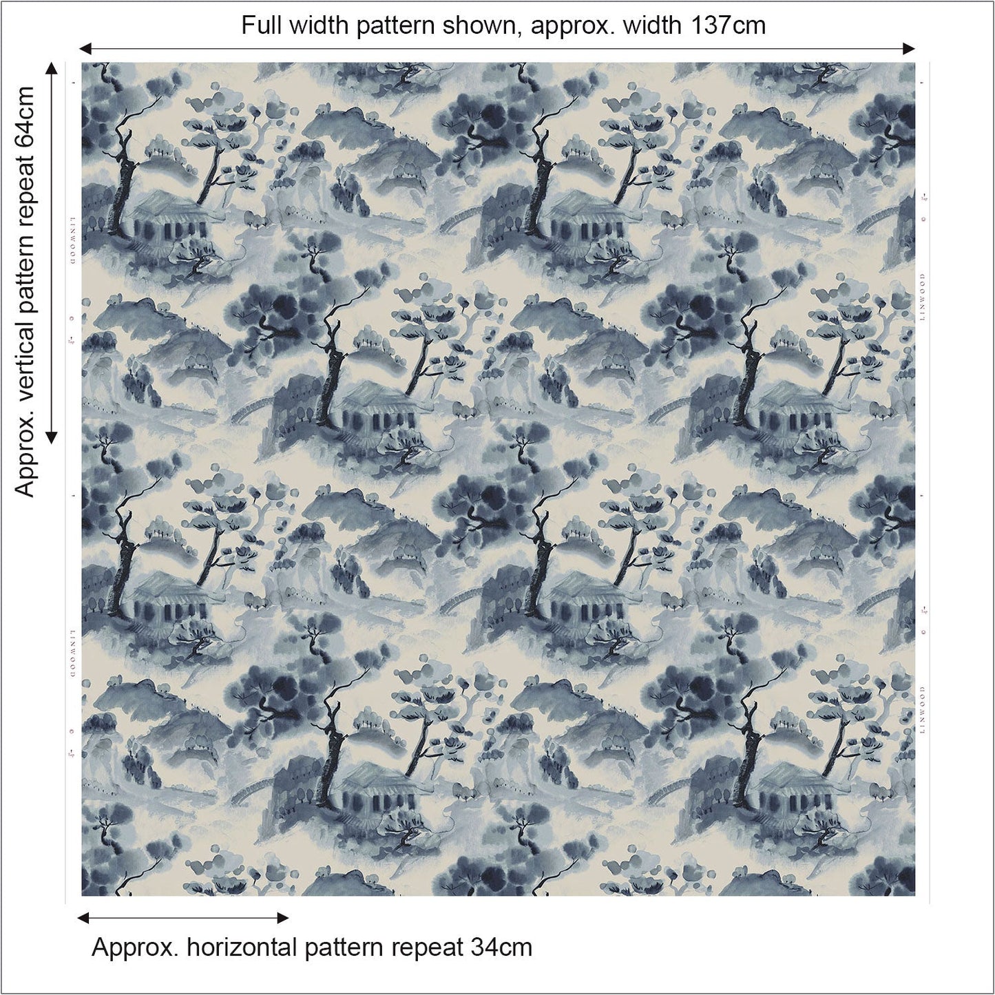 Linwood Mountain Retreat Ink FR Made to Measure Curtains