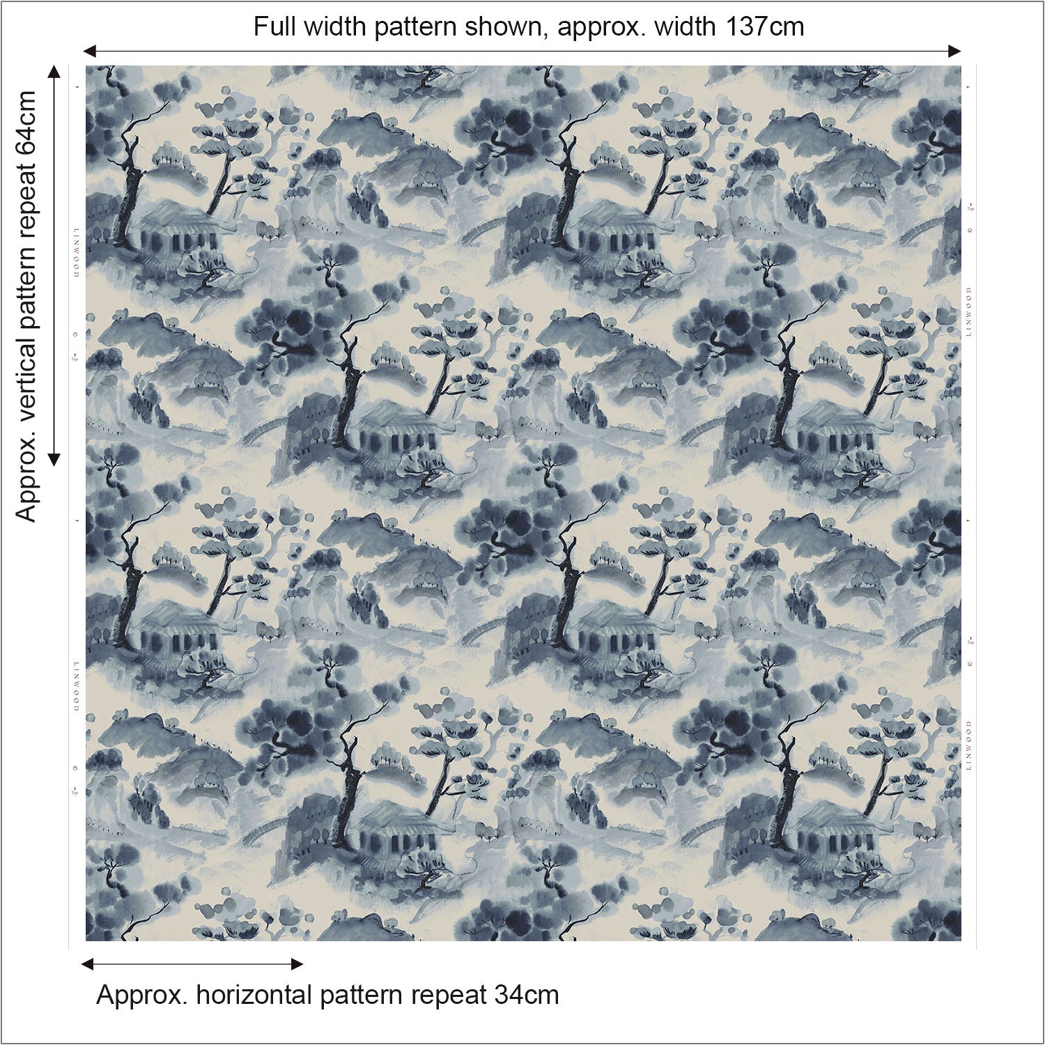 Linwood Mountain Retreat Ink FR Made to Measure Curtains
