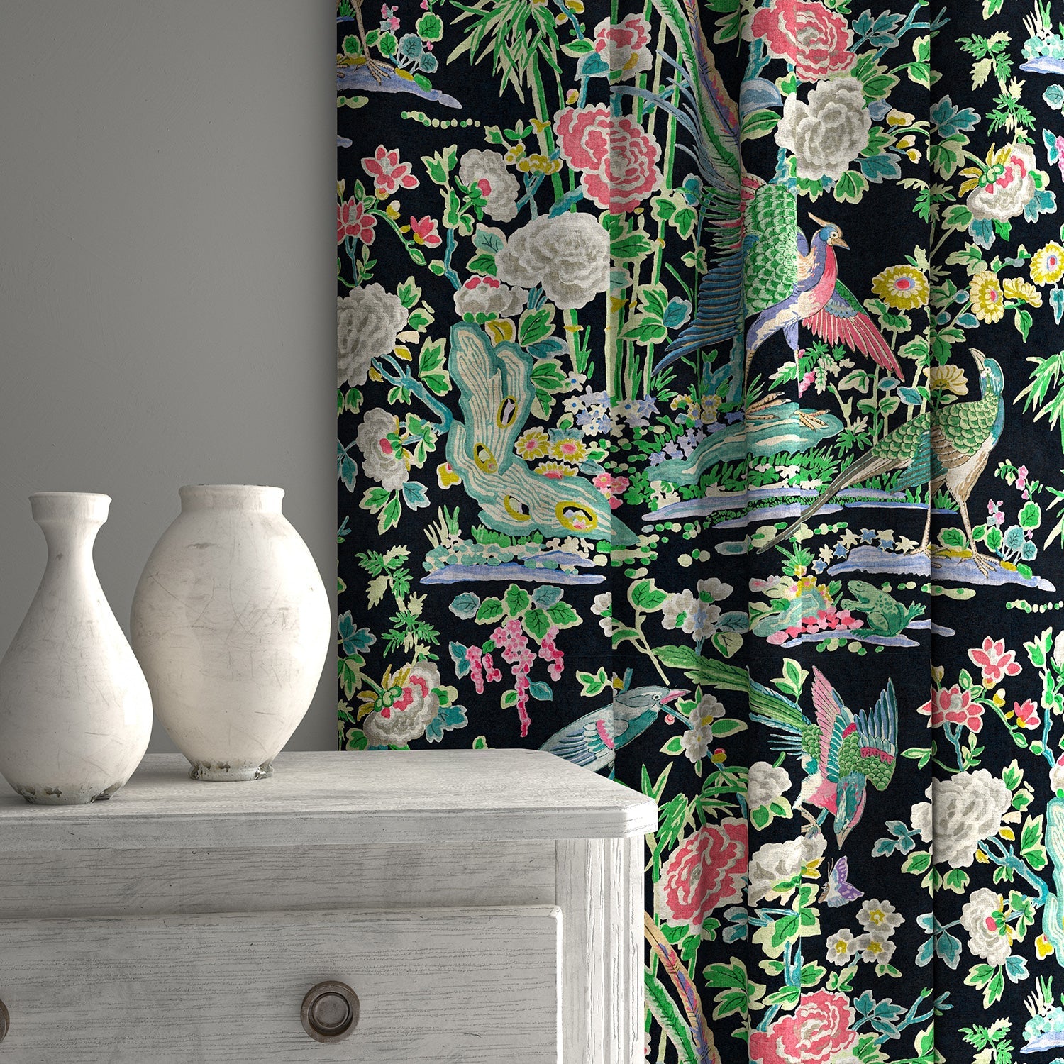 Linwood Mandai Velvet Midnight Made to Measure Curtains