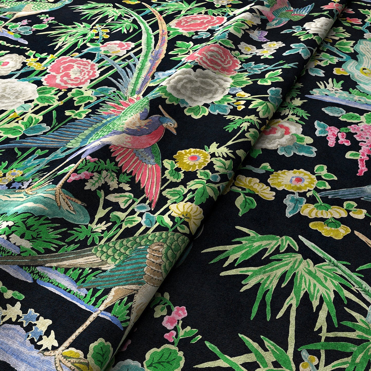 Linwood Mandai Velvet Midnight Made to Measure Curtains